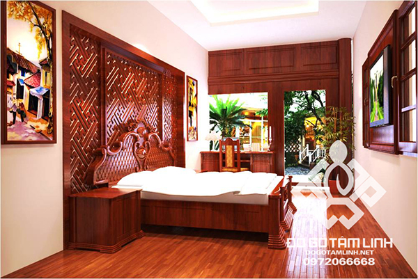Thiết kế nội thất phòng ngủ bằng gỗ tự nhiên