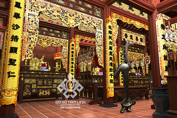 Bản vẽ chi tiết phối cảnh đình chùa Lê Quý Đôn
