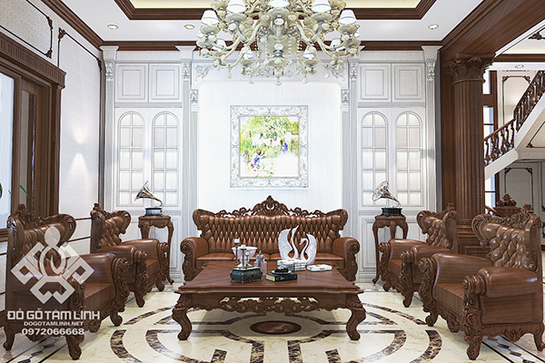 Thiết kế nội thất biệt thự bằng gỗ tự nhiên tại Thái Nguyên