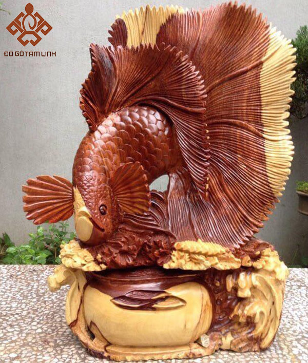 Mẫu tượng cá gỗ tự nhiên