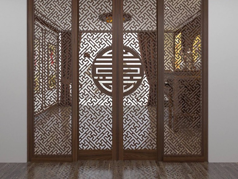 Rèm cửa phòng thờ gỗ mang giá trị thẩm mỹ